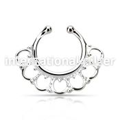agsepd8 fake illusion body jewelry silver 925 septum