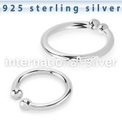 agsepm silver fake septum ring plain design