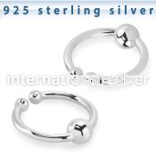 agsepn silver fake septum ring with 3mm ball