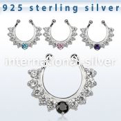 agsepz1x fake illusion body jewelry silver 925 septum