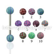 bbacb straight barbells surgical steel 316l with acrylic parts tongue