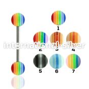 bbbd straight barbells surgical steel 316l with acrylic parts tongue
