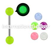 bbbgl5 straight barbells surgical steel 316l with acrylic parts nipple