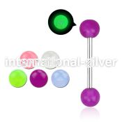 bbbgl straight barbells surgical steel 316l with acrylic parts nipple