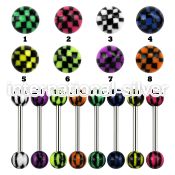 bbdxa straight barbells surgical steel 316l with acrylic parts tongue