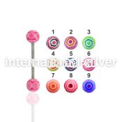 bbdxf straight barbells surgical steel 316l with acrylic parts tongue