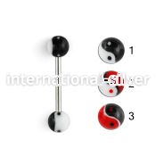 bbdxq straight barbells surgical steel 316l with acrylic parts tongue