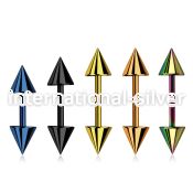 bbert59 straight barbells anodized surgical steel 316l ear lobe