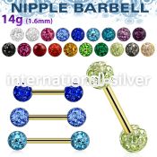 bbg2fm gold anodized steel 14g barbell ferido