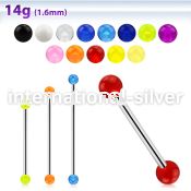 bbiuv5 straight barbells surgical steel 316l with acrylic parts 