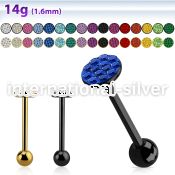 bbmtj4 straight barbells anodized surgical steel 316l tongue