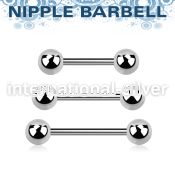 bbnpgg surgical steel nipple straigth barbell two 6mm balls