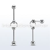 bbsl1d surgical steel industrial barbell 6mm balls