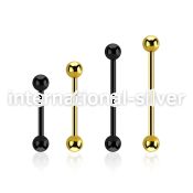 bbt20 anodized 316l steel barbell, 20g w 3mm balls
