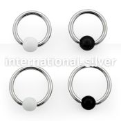 bcaa5 hoops captive rings surgical steel 316l with acrylic parts labrets chin