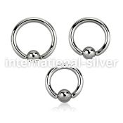 bcr10 hoops captive rings surgical steel 316l ear lobe