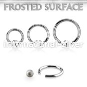 bcr12f5 steel captive bead ring, 12g w a 5mm frosted steel ball