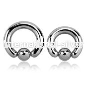 bcr2 hoops captive rings surgical steel 316l ear lobe