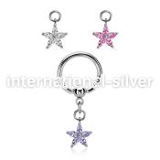 bcrgz413 hoops captive rings surgical steel 316l ear lobe