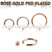 bcrr16f3 rose gold captive bead ring, 16g w 3mm frosted ball