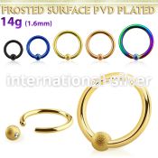 bcrt14f3 anodized surgical steel ball closure rings ear  lobe nipple  piercing
