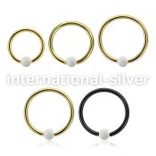 bcrt16o3 pvd plated 316l steel bcr 16g w 3mm synthetic opal ball