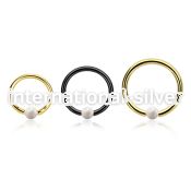 bcrt18o3 pvd plated 316l steel bcr 18g w 3mm synthetic opal ball