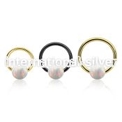 bcrt18o6 pvd plated 316l steel bcr 18g w 6mm synthetic opal ball