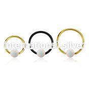 bcrt20o4 pvd plated 316l steel bcr 20g w 4mm synthetic opal ball