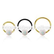 bcrt20o5 pvd plated 316l steel bcr 20g w 5mm synthetic opal ball