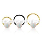 bcrt20o6 pvd plated 316l steel bcr 20g w 6mm synthetic opal ball