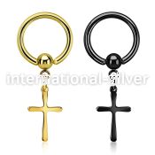 bcrtgcrs hoops captive rings anodized surgical steel 316l ear lobe