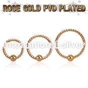 bdrtt18w rose gold steel fixed bead ring w twisted wire design