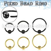 bedrt20g anodized steel fixed bead ring, 20g w a 3mm ball