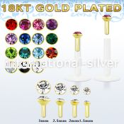 bilrg clear ptfe flexible labret colored gem