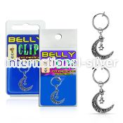 blcp730 fake belly clip w a dangling classic moon w the star 