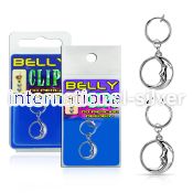 blcp733 fake belly clip w a dangling moon in the circle 