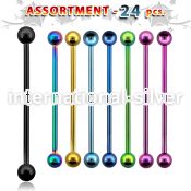 blk101 straight barbells anodized surgical steel 316l 