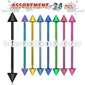 blk102 straight barbells anodized surgical steel 316l 