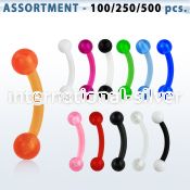 blk145 micro curved barbells acrylic body jewelry eyebrow