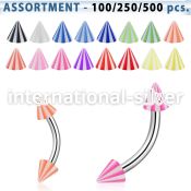 blk151 micro curved barbells surgical steel 316l with acrylic parts eyebrow