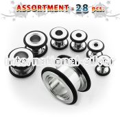 blk179 tunnels gauges surgical steel 316l ear lobe