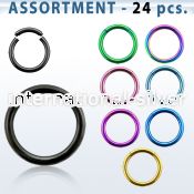 blk222b seamless segment rings anodized surgical steel 316l ear lobe
