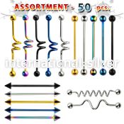 blk233 straight barbells anodized surgical steel 316l 