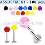 blk235 labrets lip rings surgical steel 316l with acrylic parts belly button