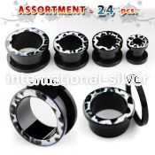 blk238 tunnels gauges acrylic body jewelry ear lobe