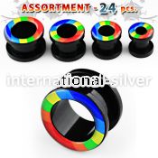 blk240 tunnels gauges acrylic body jewelry ear lobe