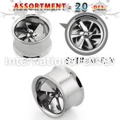 blk252 tunnels gauges surgical steel 316l ear lobe