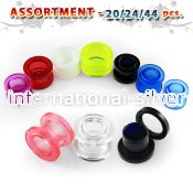 blk253 tunnels gauges acrylic body jewelry ear lobe