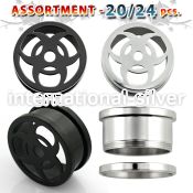 blk306 tunnels gauges anodized surgical steel 316l ear lobe